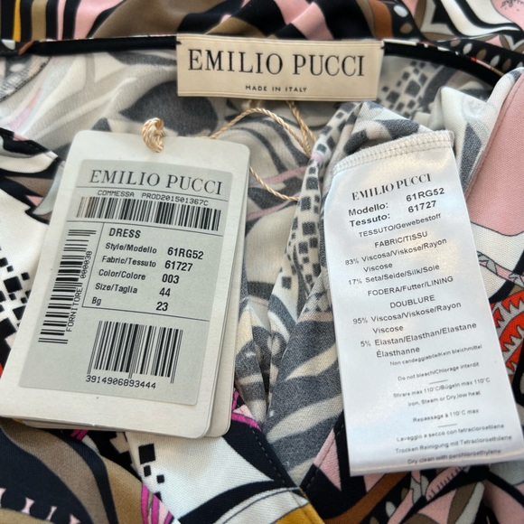 EMILIO PUCCI BROWN PINK GRASSHOPPER DRESS MODEL 61RG52 SIZE IT 44 / US 10 NWTS! - Picture 15 of 16